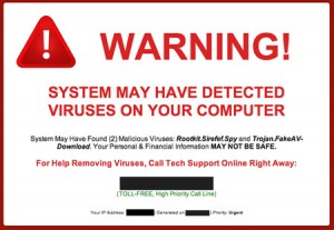 Virus warning sign